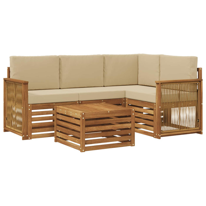 Set de canapele de exterior 5 pcs Natural și Bej WALTI