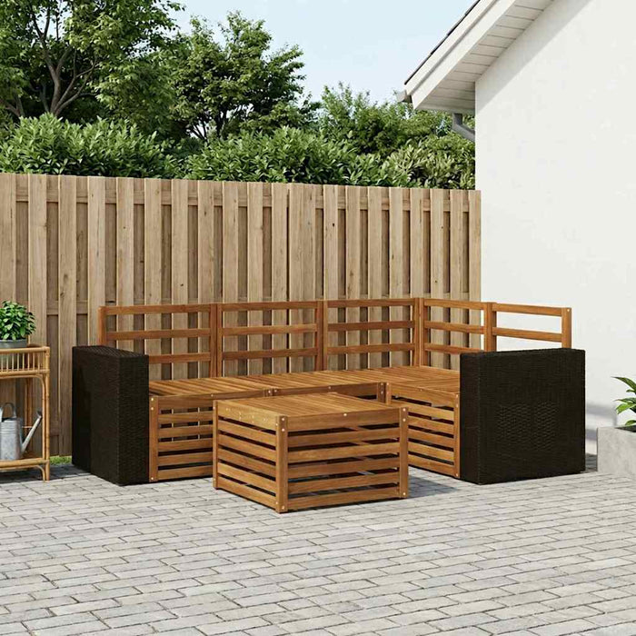 Set de canapele de exterior 5 pcs natural 59 x 59 x 37 cm WALTI