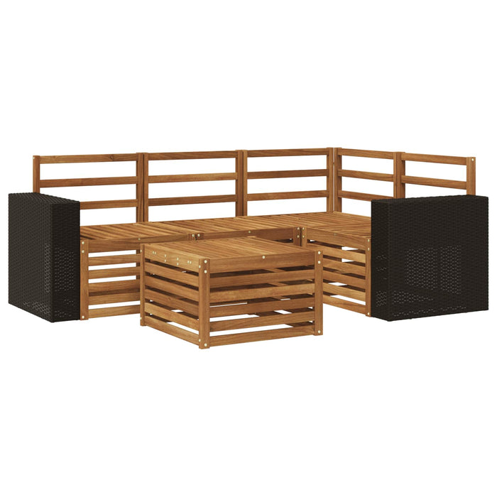Set de canapele de exterior 5 pcs natural 59 x 59 x 37 cm WALTI