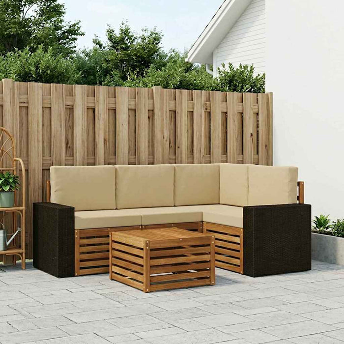 Set de canapele de exterior 5 pcs Natural și Bej WALTI