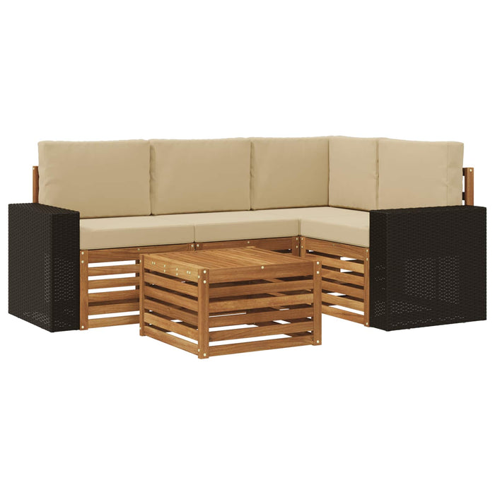 Set de canapele de exterior 5 pcs Natural și Bej WALTI