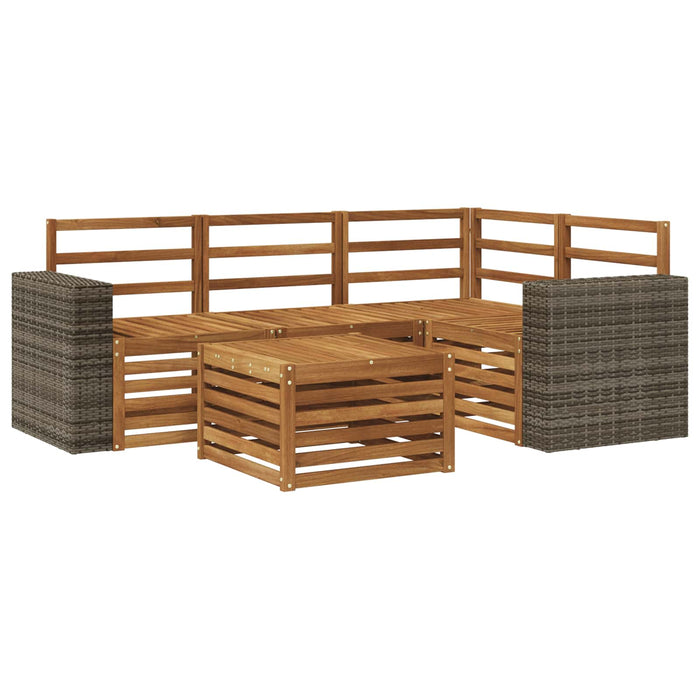 Set de canapele de exterior 5 pcs natural 59 x 59 x 37 cm WALTI