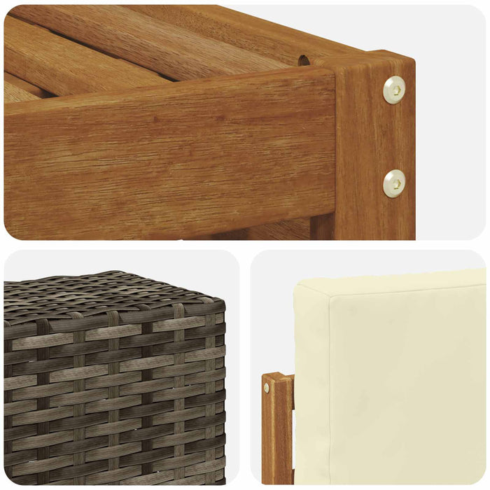Set de canapele de exterior 5 pcs Natural și Crem WALTI