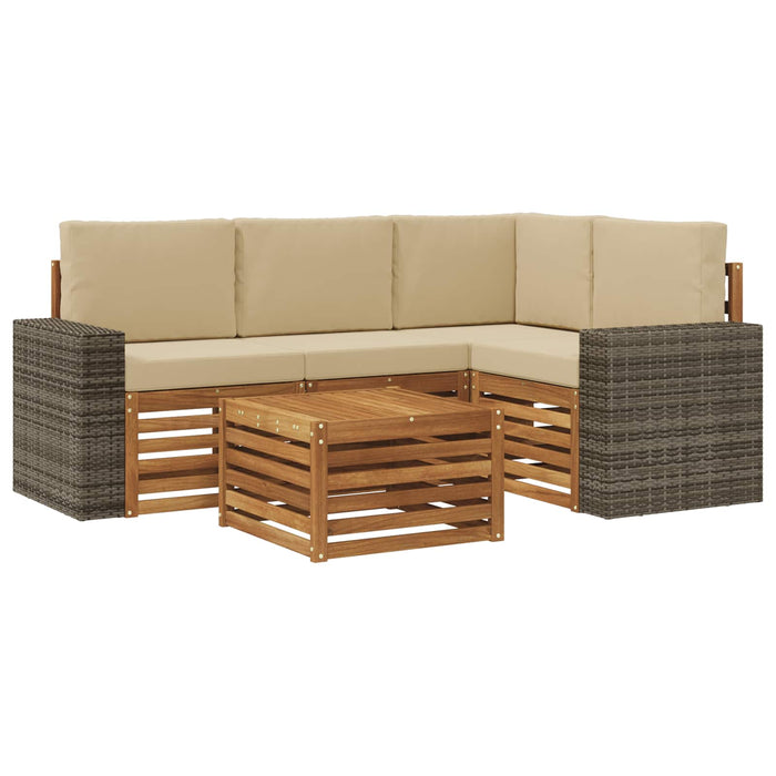 Set de canapele de exterior 5 pcs Natural și Bej WALTI