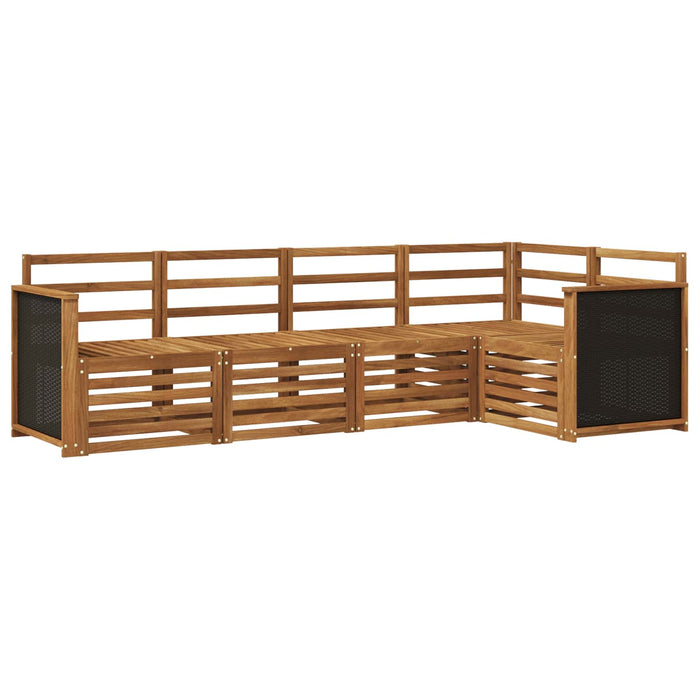 Set canapea sectională 4 pcs natural Lemn Solid de Acacia WALTI