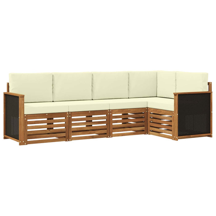 Set canapea sectională cu pernă 4 pcs Natural și Crem WALTI
