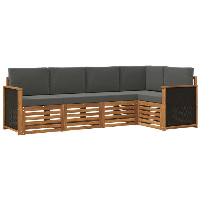 Set canapea sectională cu pernă 4 pcs Natural și Antracit WALTI