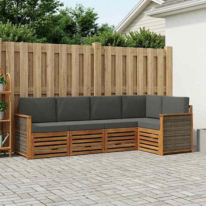 Set canapea sectională cu pernă 4 pcs Natural și Antracit WALTI