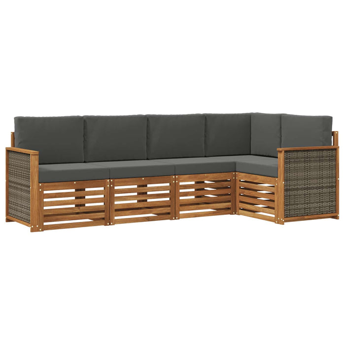 Set canapea sectională cu pernă 4 pcs Natural și Antracit WALTI