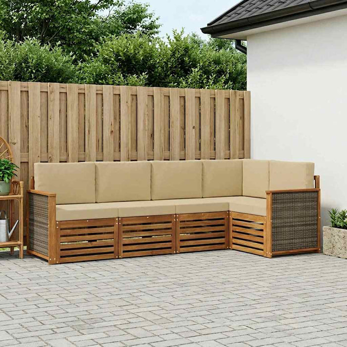 Set canapea sectională cu pernă 4 pcs natural WALTI