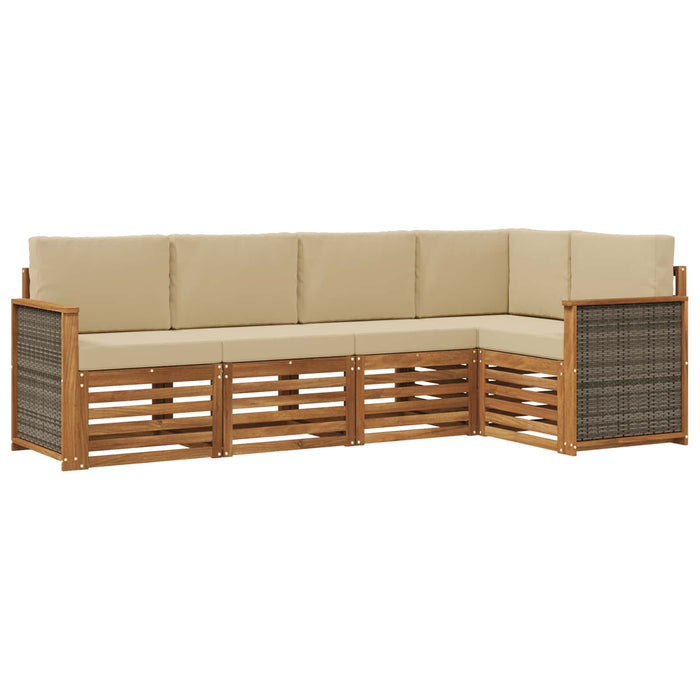 Set canapea sectională cu pernă 4 pcs natural WALTI