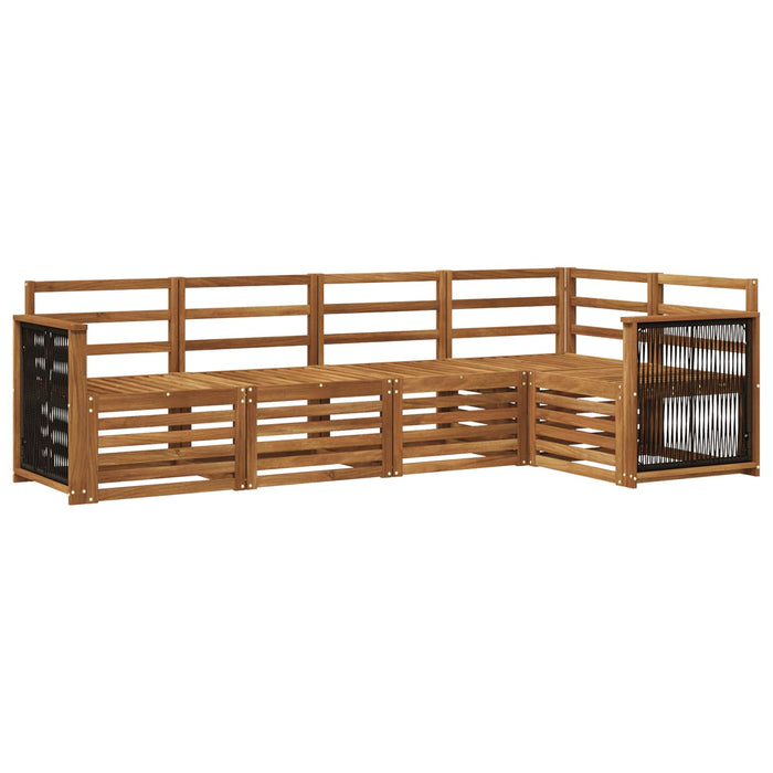 Set canapea sectională 4 pcs natural Lemn Solid de Acacia WALTI