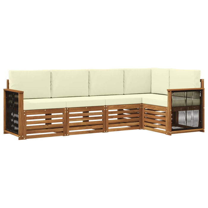 Set canapea sectională cu pernă 4 pcs Natural și Crem WALTI