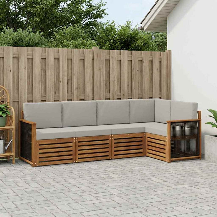 Set canapea sectională cu pernă 4 pcs Natural și gri deschis WALTI