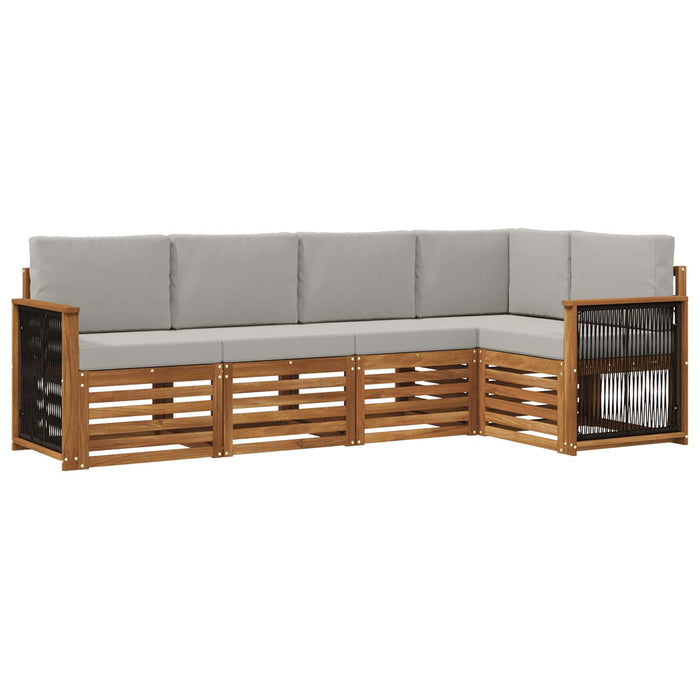 Set canapea sectională cu pernă 4 pcs Natural și gri deschis WALTI