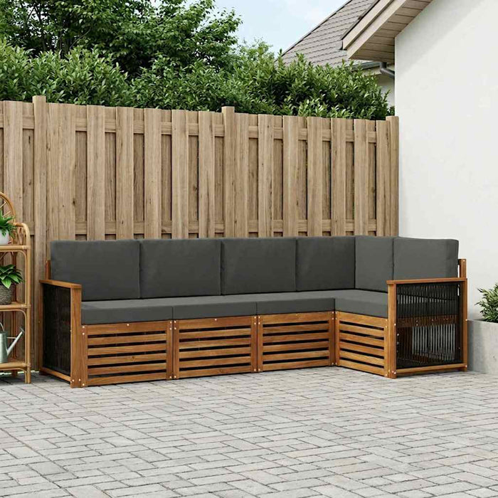 Set canapea sectională cu pernă 4 pcs Natural și Antracit WALTI