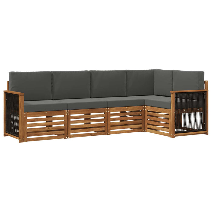 Set canapea sectională cu pernă 4 pcs Natural și Antracit WALTI