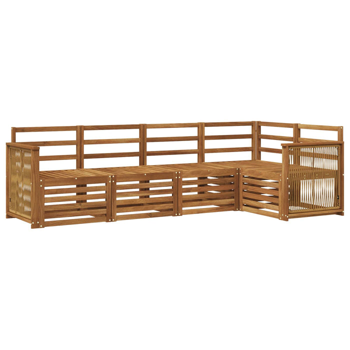 Set canapea sectională 4 pcs natural Lemn Solid de Acacia WALTI