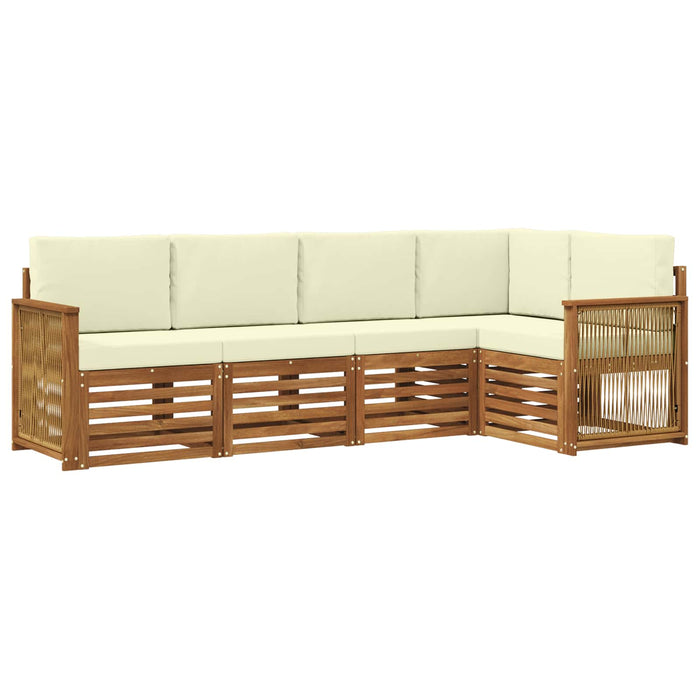 Set canapea sectională cu pernă 4 pcs Natural și Crem WALTI