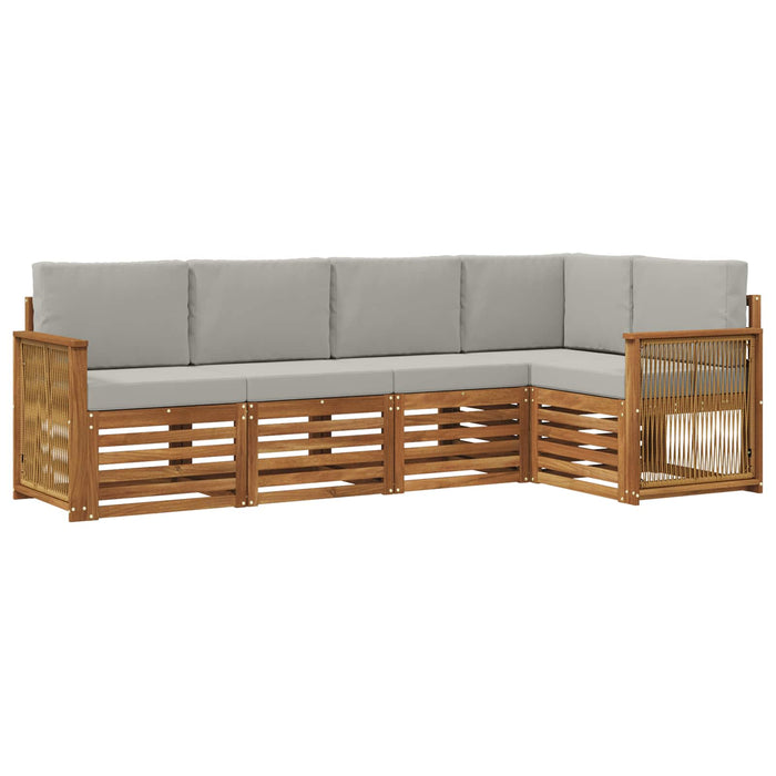 Set canapea sectională cu pernă 4 pcs Natural și gri deschis WALTI