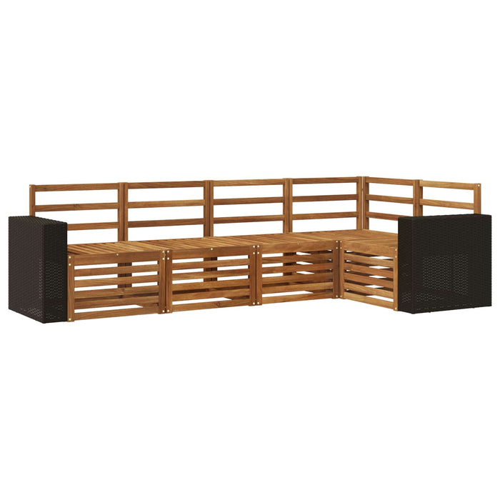 Set canapea sectională 5 pcs natural Lemn Solid de Acacia WALTI