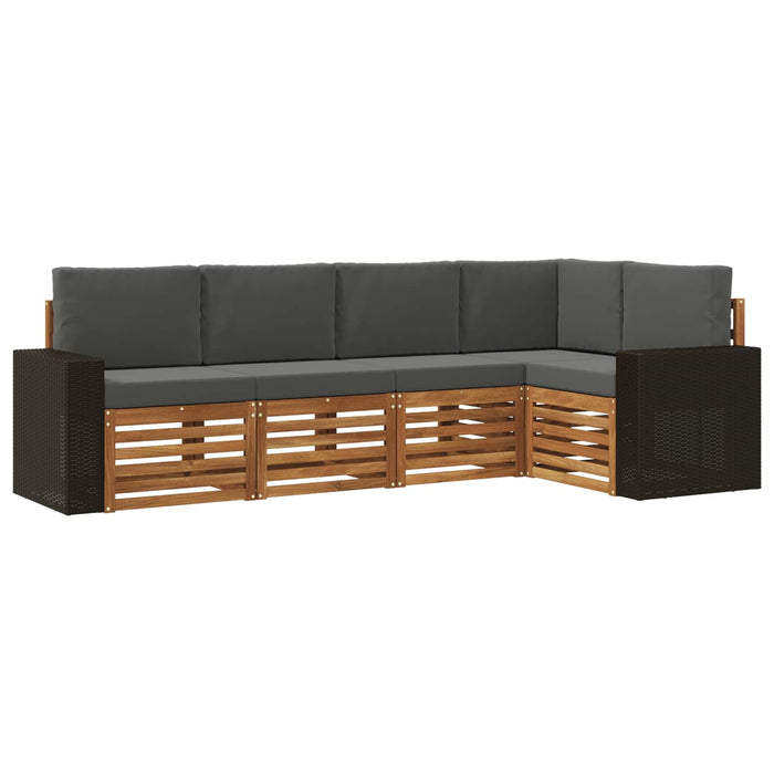 Set canapea sectională cu pernă 5 pcs Natural și Antracit WALTI