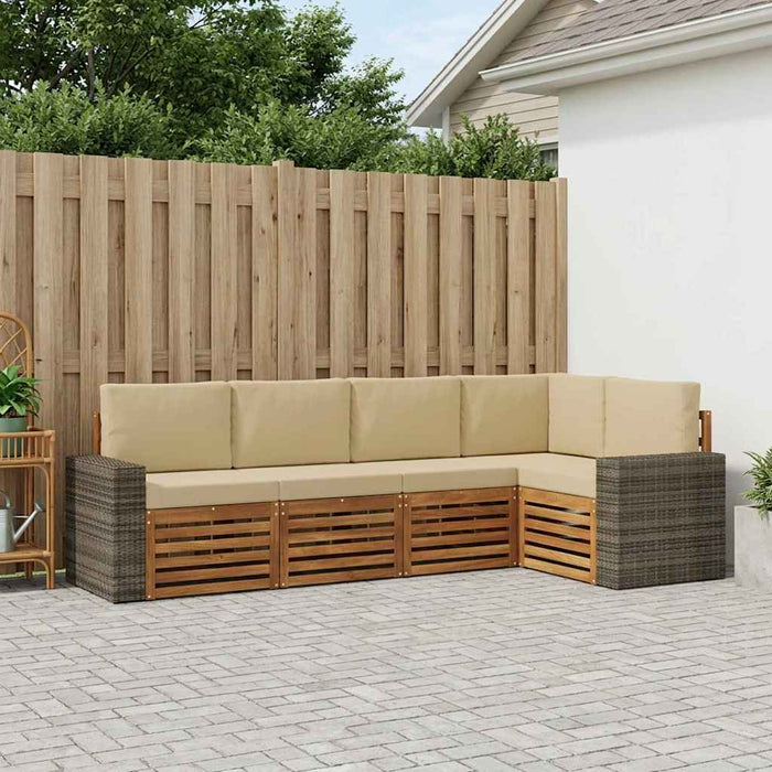 Set canapea sectională cu pernă 5 pcs Natural și Bej WALTI