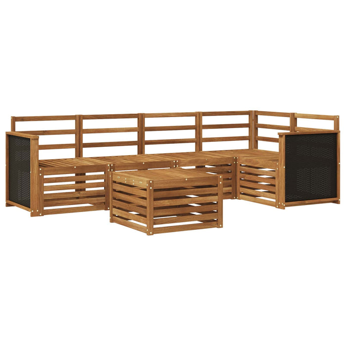 Set canapea sectională 5 pcs natural Lemn Solid de Acacia WALTI