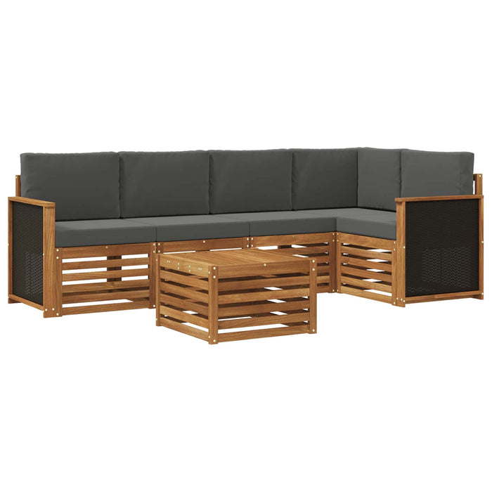 Set canapea sectională cu pernă 5 pcs Natural și Antracit WALTI