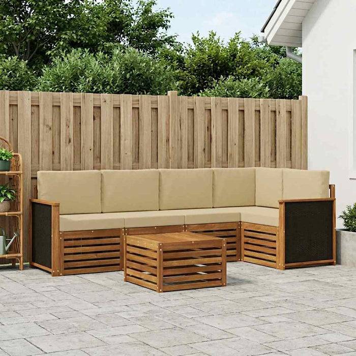 Set canapea sectională cu pernă 5 pcs natural WALTI