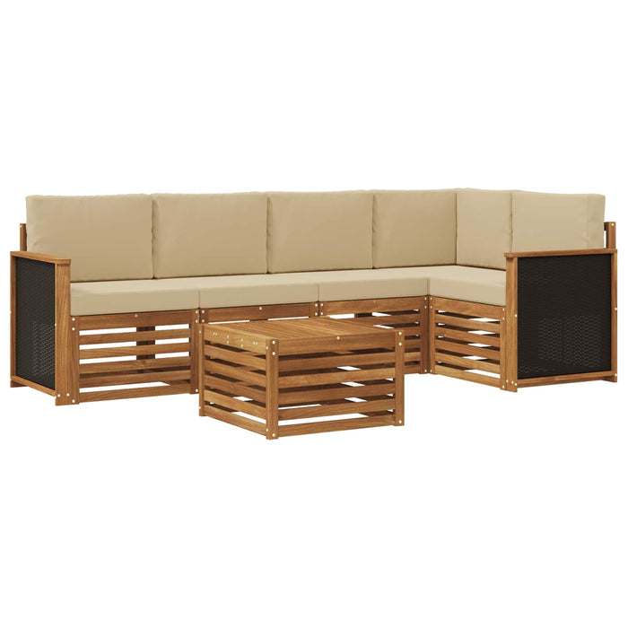 Set canapea sectională cu pernă 5 pcs natural WALTI