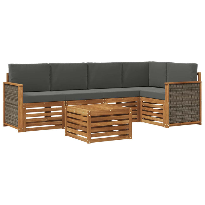 Set canapea sectională cu pernă 5 pcs Natural și Antracit WALTI