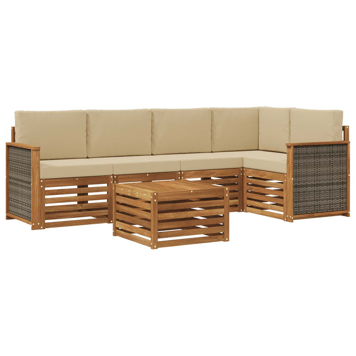 Set canapea sectională cu pernă 5 pcs natural WALTI