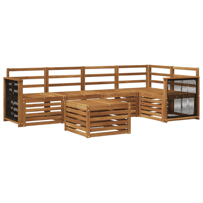 Set canapea sectională 5 pcs natural Lemn Solid de Acacia WALTI