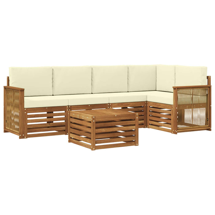 Set canapea sectională cu pernă 5 pcs Natural și Crem WALTI