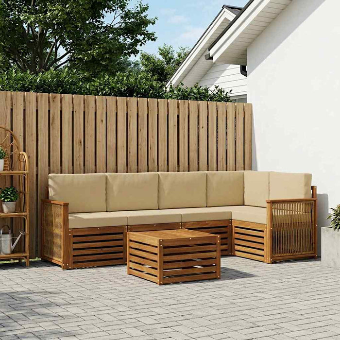 Set canapea sectională cu pernă 5 pcs natural WALTI