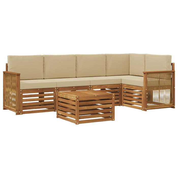 Set canapea sectională cu pernă 5 pcs natural WALTI