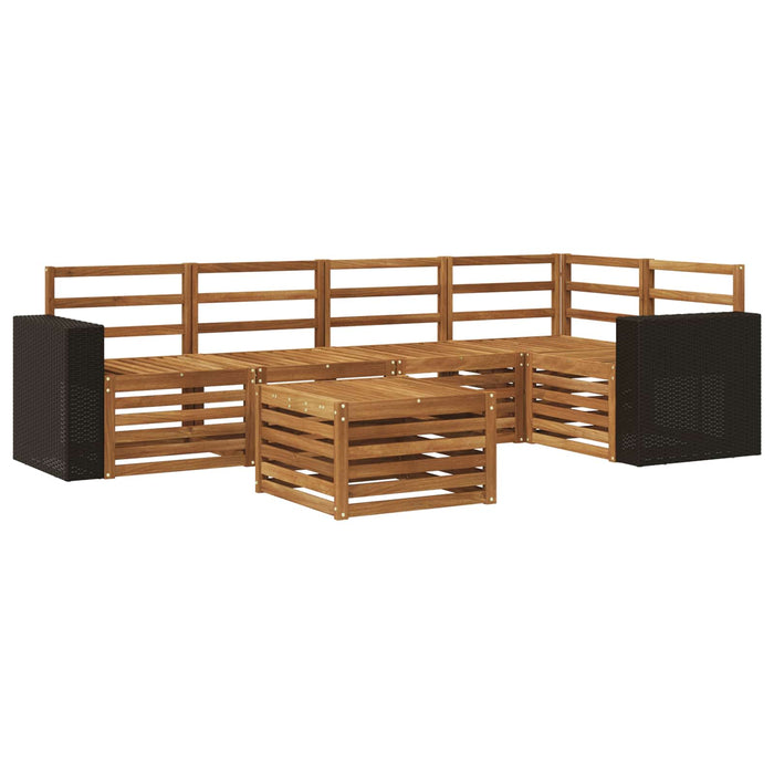 Set canapea sectională 6 pcs natural Lemn Solid de Acacia WALTI