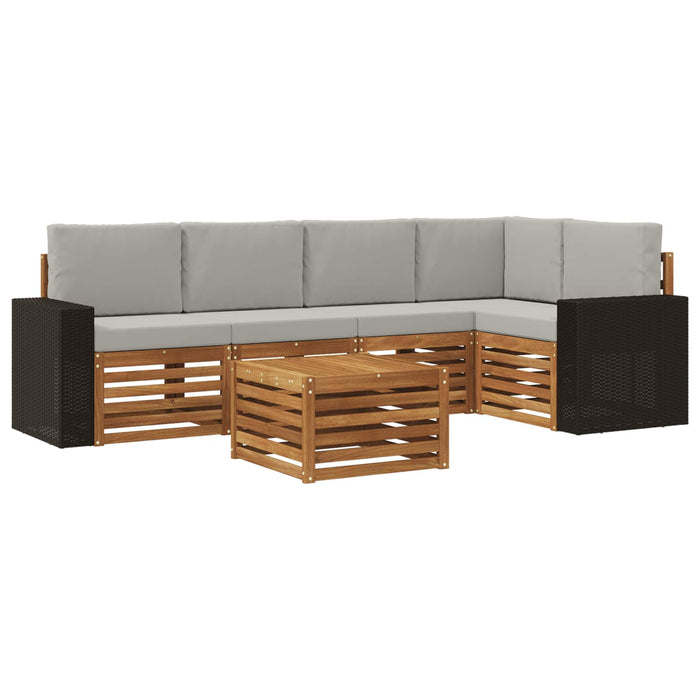 Set canapea sectională cu pernă 6 pcs Natural și gri deschis WALTI