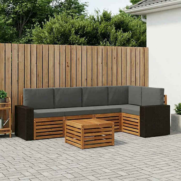 Set canapea sectională cu pernă 6 pcs Natural și Antracit WALTI