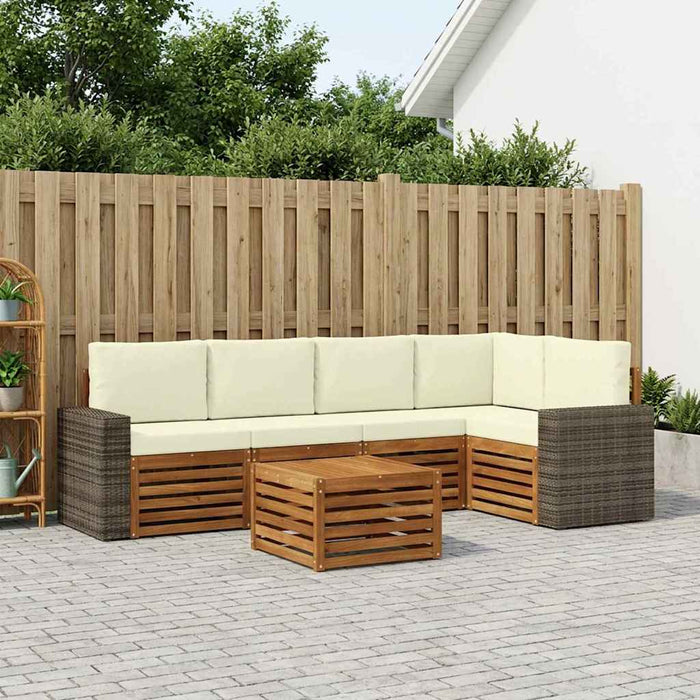 Set canapea sectională cu pernă 6 pcs Natural și Crem WALTI