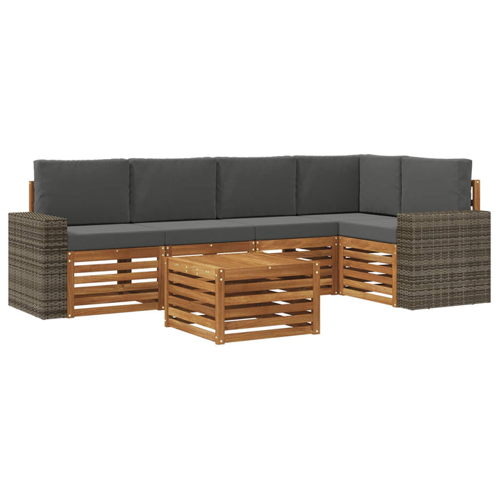 Set canapea sectională cu pernă 6 pcs Natural și Antracit WALTI