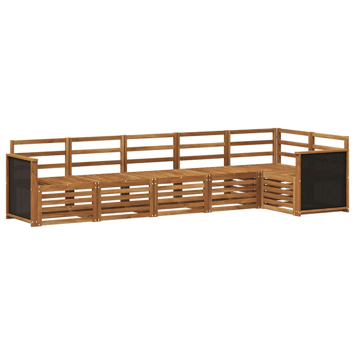 Set canapea sectională 5 pcs natural Lemn Solid de Acacia WALTI