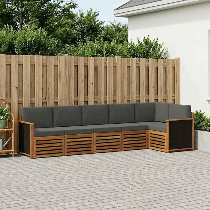 Set canapea sectională cu pernă 5 pcs Natural și Antracit WALTI