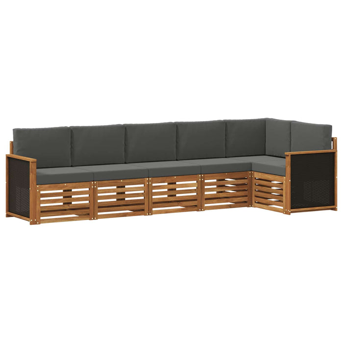 Set canapea sectională cu pernă 5 pcs Natural și Antracit WALTI