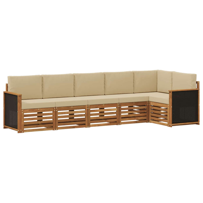 Set canapea sectională cu pernă 5 pcs natural WALTI