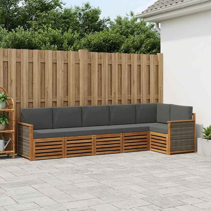 Set canapea sectională cu pernă 5 pcs Natural și Antracit WALTI