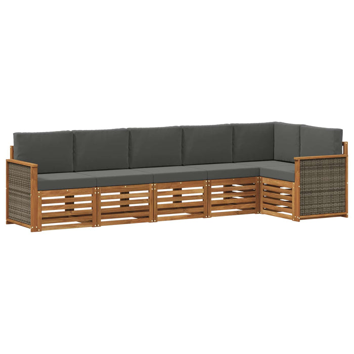 Set canapea sectională cu pernă 5 pcs Natural și Antracit WALTI
