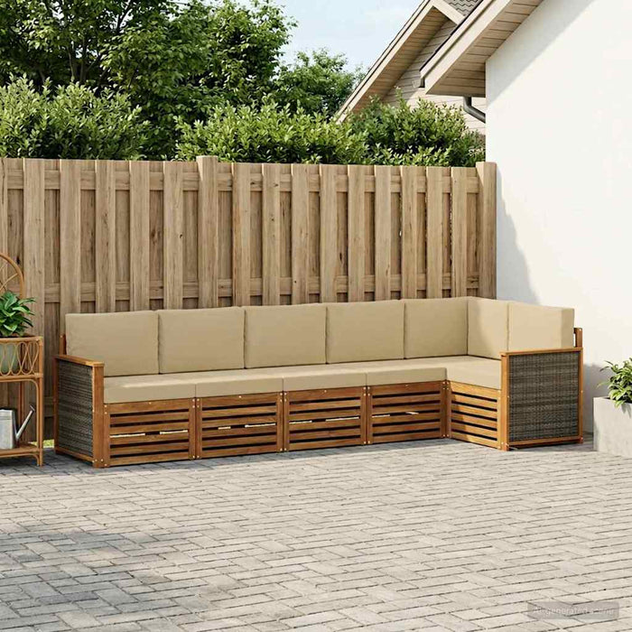 Set canapea sectională cu pernă 5 pcs natural WALTI