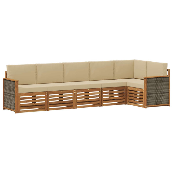 Set canapea sectională cu pernă 5 pcs natural WALTI